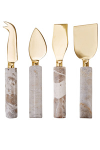 Carprani Cheese Knife 4pcs Set - White & Beige