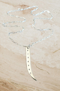 Tusk Tag Forever Pendant on a Paper Link Chain - Silver
