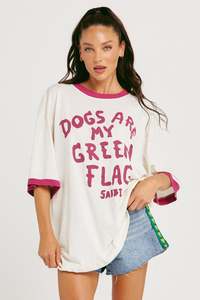 The Very Oversized Green Flag Tee - Off-White