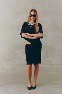 Tops 1: Reflective V Neck Tee - Black