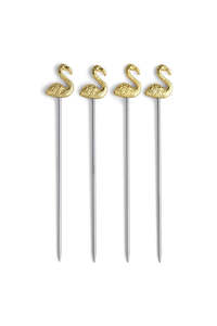 Lily Flamingo Cocktail Picks - Set of 4