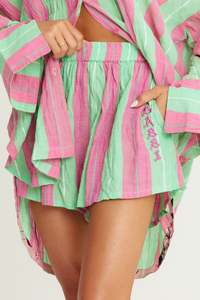 Best Selling: The Boxer Short - Pop Stripe Green