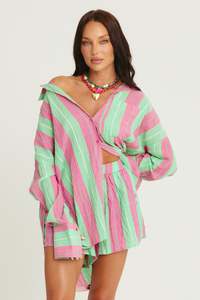Best Selling: The Don Julio Shirt - Pop Stripe Green