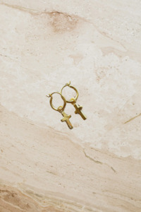 Nikki Ross Jewellery: Mini Cross Sleepers Gold
