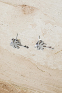 Palm Tree Paradise Earrings - Silver