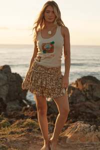 The Seas The Day Ra-Ra Skirt - Mocha