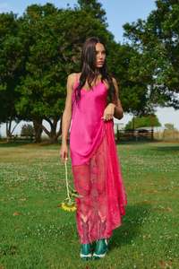The Lace Maxi Dress - Pink