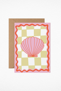 Gifts: Pink Wavy Shell - Greeting Card