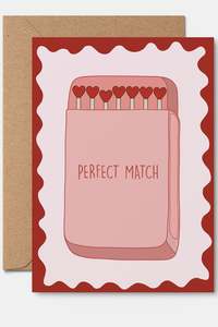 Perfect Match Love Greeting Card, Anniversary, Wedding
