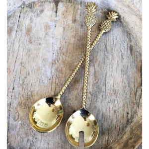 Home: Brass Salad Servers - Pineapple