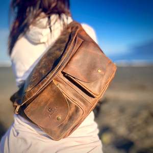 Leather: Leather Crossbody Bag Gaucho - Chest Bag for men & women