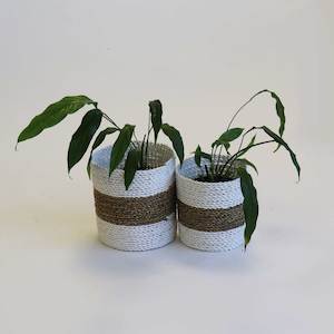 Small White and Natural Baskets