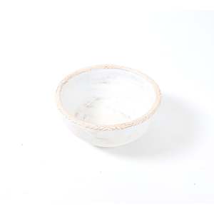 Bowls: White Wooden Bowl