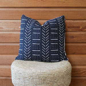 All: Black & Cream Patterned Cotton Cushion Cover