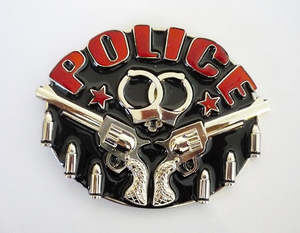 Clearance: Police Gun/Bullets Buckle
