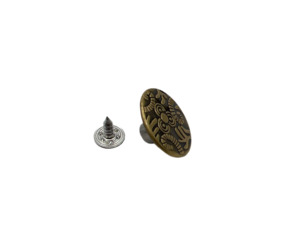 Tack Button With Floral Print (20mm)