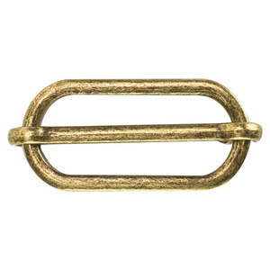 Slides: Adjustable Oblong Strap Slides, Antique Brass