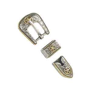 Buckle Sets: Two Tone Texas Star Buckle Set 10MM (3/8")