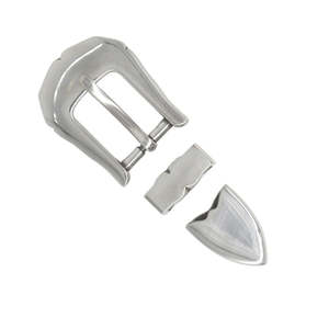 Scalloped Plain 3 Pcs Buckle Set, 20MM (3/4")