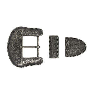 Round Rope Engraved 3 Pcs Buckle Set, 38MM (1-1/2")