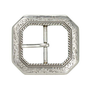 Centre Bar Buckles: Octagonal Rope Edge Buckle, 38mm (1-1/2")