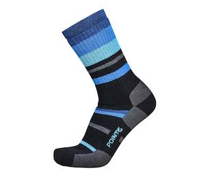 Point6 Merino Hiking Mixed Stripe Medium Crew Socks