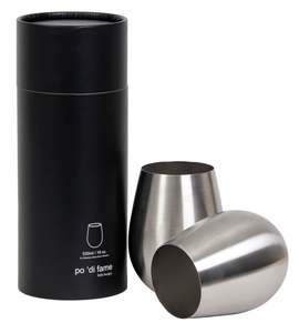 Drinkware: Stemless Stainless Steel Wine Glass Set