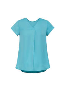 Hospitality Clothing: Womens Kayla V-Neck Pleat Blouse