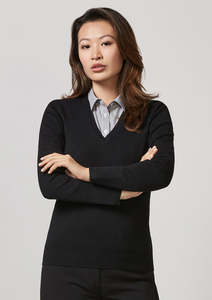 Pullovers: Womens V-Neck Knit Pullover