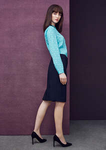 Womens Comfort Wool Stretch Multi-Pleat Skirt