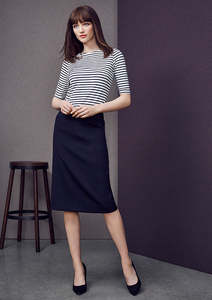 Womens Comfort Wool Stretch Relaxed Fit Lined Skirt