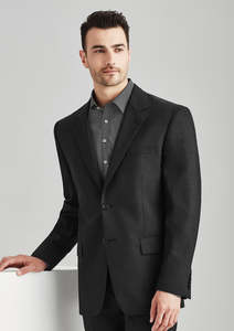 Wool Knitwear: Mens Comfort Wool Stretch 2 Button Classic Jacket