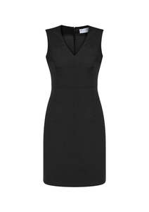 Wool Knitwear: Womens Comfort Wool Stretch Sleeveless V-Neck Dress