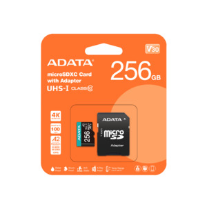 Data Storage: Adata 256 GB Premier Pro microSDXC/SDHC UHS-I U3 Class 10(V30S) Card