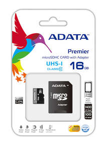 Data Storage: Adata Micro SDHC Card Class 10 UHS-1 Inc SD Adaptor