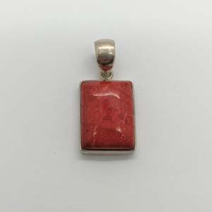 Jewelry: Rectangle Coral Pendant