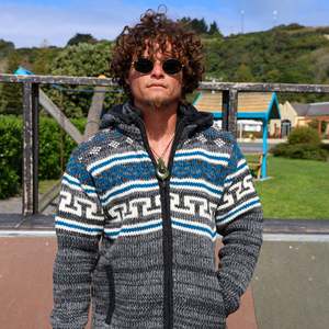 Wool Jackets: Blue Grey Wool Jersey