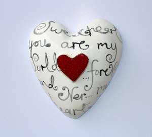 Wall Arts: Ceramic Script Small Heart