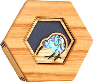 Hexagonal Box - Paua Kiwi