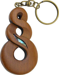 Abstract Design: Carved Kauri Keychain - Twist