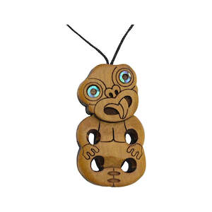 Abstract Design: Rimu Wooden Pendant - Tiki