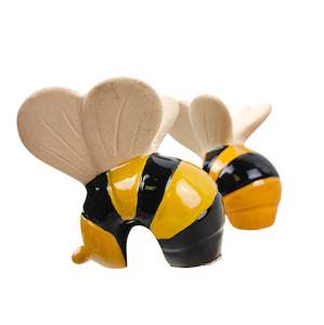 Vases Ornaments: Bee Pot Hanger Black & Yellow 7cm