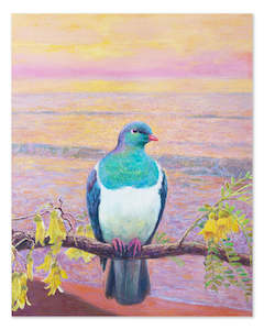 Original Arts: Peaceful Kereru - Original Oil Painting