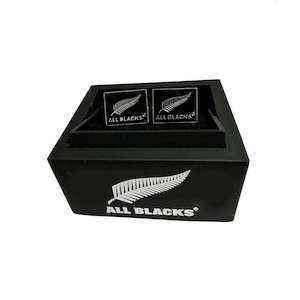 All Black Logo -Silver Fern Cufflinks