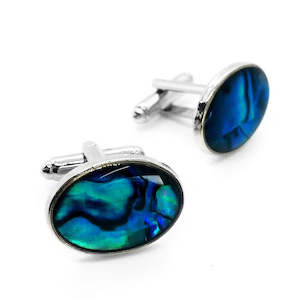 Cufflinks: Oval Paua Cufflinks Boxed