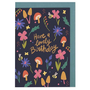 Birthday Cards: Birthday Card - Raspberry Blossom - Have A Lovely Birthday