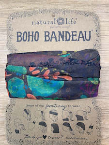 Hair Accessory: Boho Bandeau Olive Turq Black