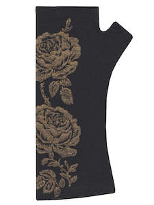 Merino Socks: Merino Fingerless Mitten - Black Rose Gold