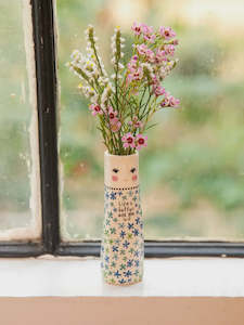 Vases Ornaments: Folk Friend Bud Vase - Life is Better