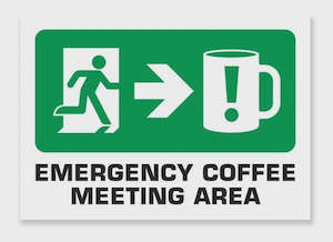 A4 Wooden Sign - Emergency Coffee